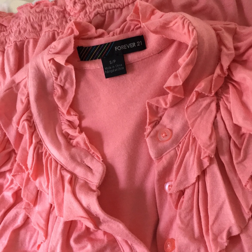 Forever 21 Pink Ruffled Sleeveless Top - Picture 6 of 6